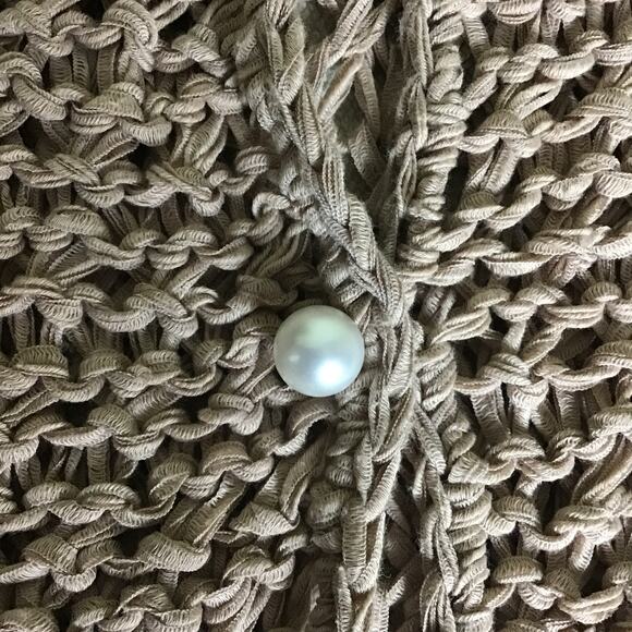 Cream Cloth Women Crochet Sweater With Pearl Button Detail Sz XL EUC Runs Small - Picture 5 of 12